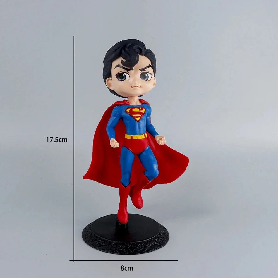 Popular Q Version Big Head The Avengers 8-17.5cm Figure Superman Supergirl Batman Spider Man Model Ornaments Anime Periphery Toy