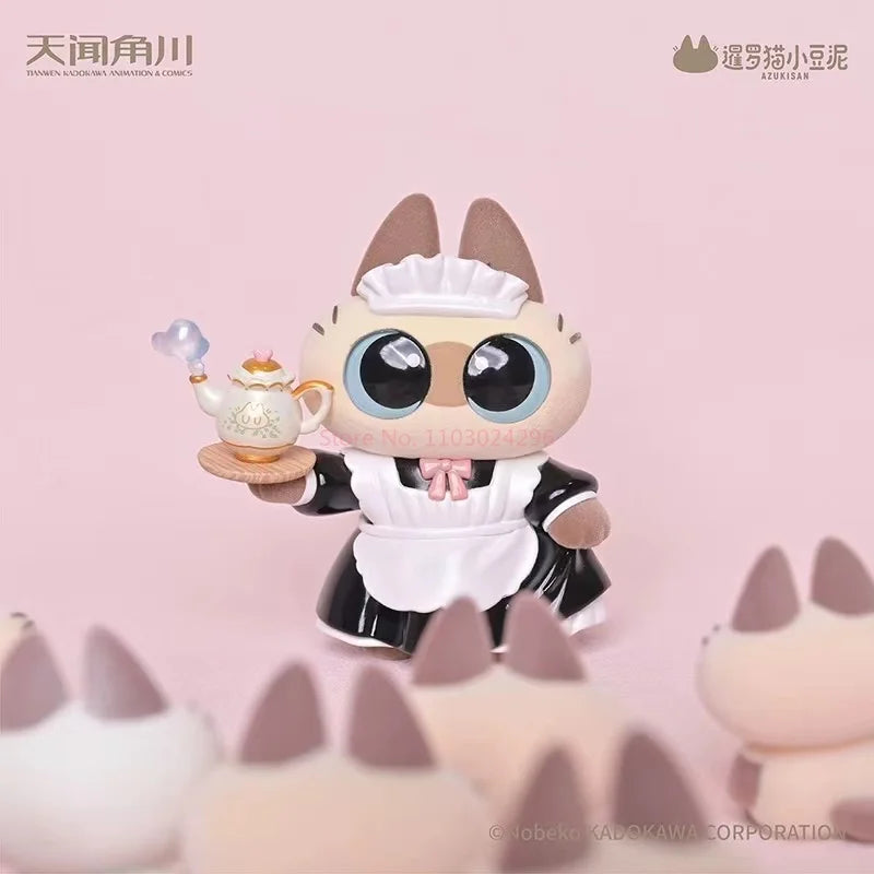 Azukisan Siamese Cat Bean Paste Restaurant Maid Cat Anime Figure Pvc Collection Model Statue Toy Children'S Kawaii Gift