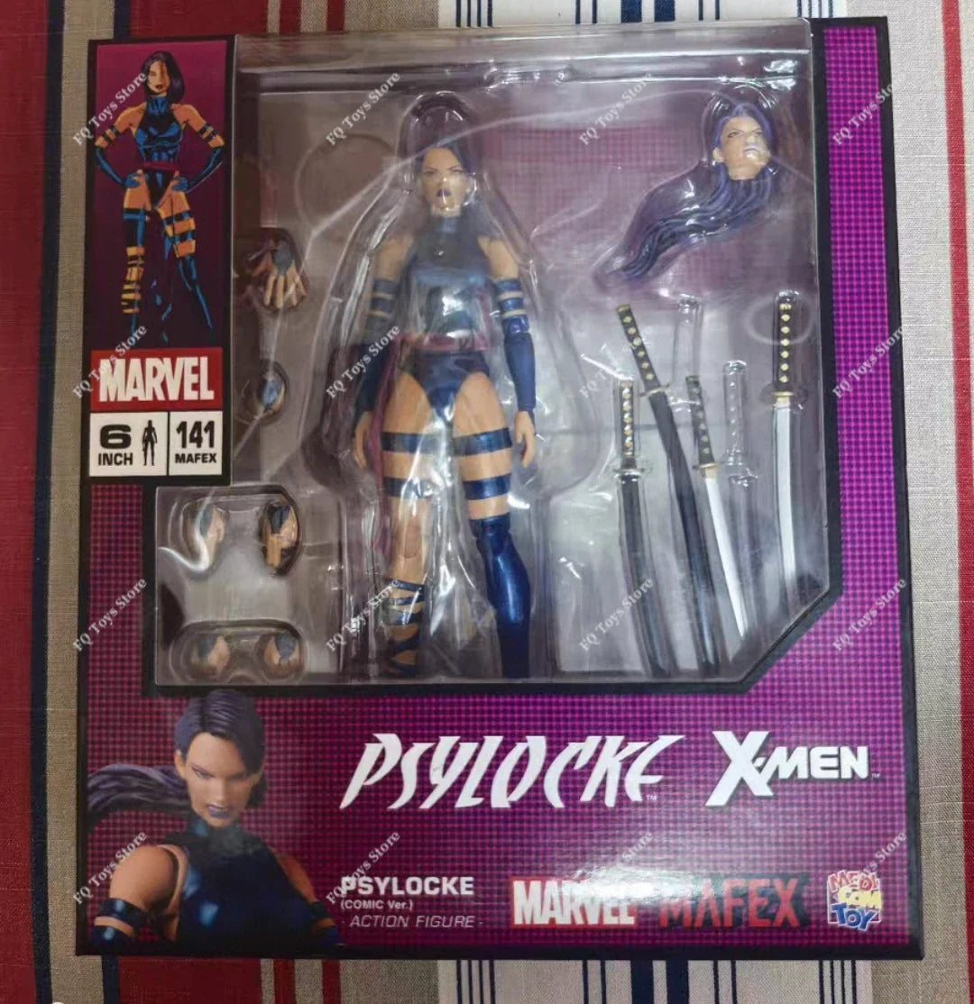 NachgedrucktAuf Lager MAFEX Nr.141 X-Men Psylocke Comic Ver. Anime-Puppe Actionmodell PVC-Sammlerstück Geschenk