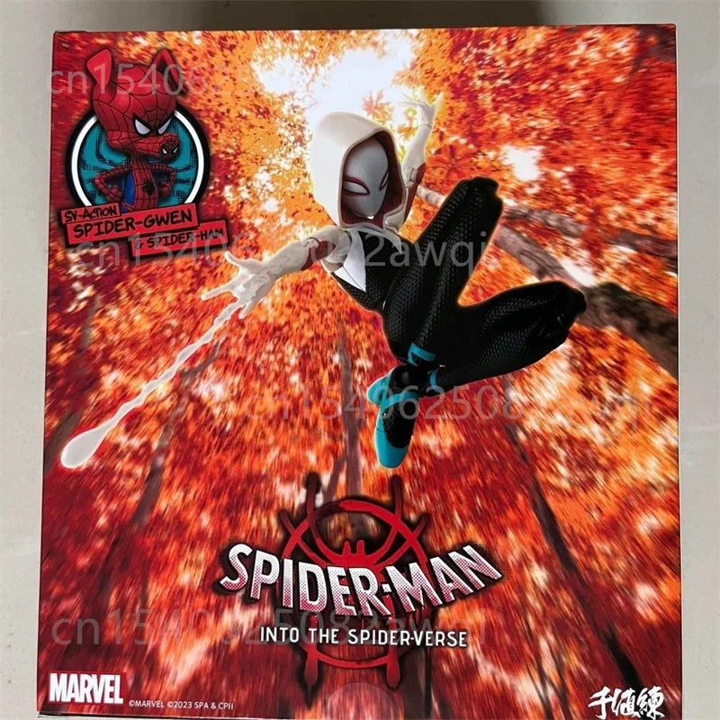 Spiderman Gwen Peter Action Figure Hot Toys Spider-Ham Anime Spider-Verse Collect Sentinel Miles Morales Figures Room Decoration