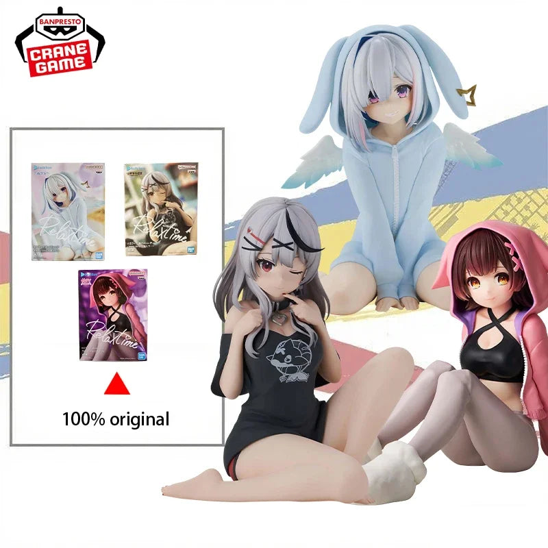 In Stock BANDAI Relax time hololive IF Amane Kanata Sakamata Chloe Roboco-san Anime Action Figures Model Toys Gift