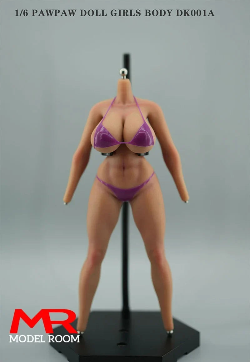 PawPawDoll DK001A 1/6 Anime Girl Oversize Breast Seamless Body 26.5cm Makeup Platinum Silicone Female Soldier Action Figure Doll