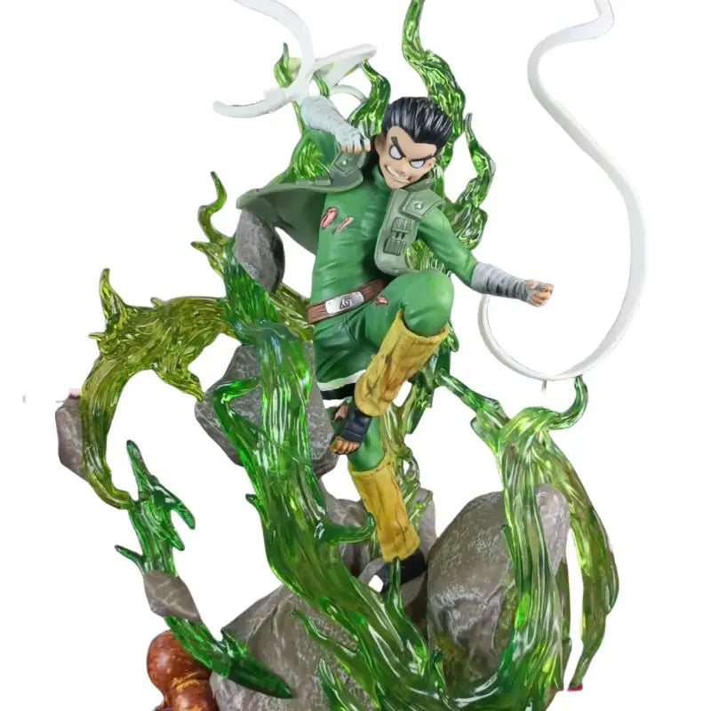 32cm New NARUTO Anime Figure Rock Lee Perimeter PVC Model Scene Statue Desktop Decoration Ornaments Kids Christmas Gifts Toys