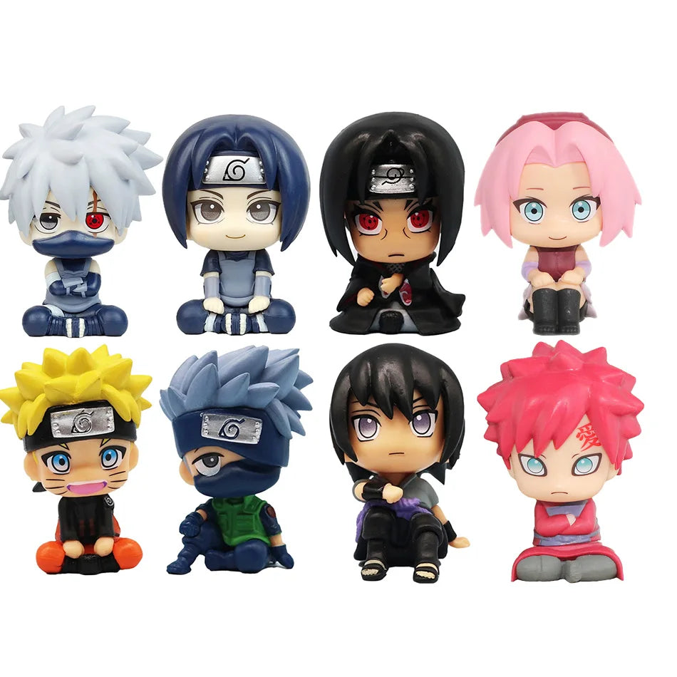 Anime Figure Naruto Kakashi Action Figure Q Version Kawaii Sasuke Itachi Figurine Car Decoration Collection Toy Christmas gift