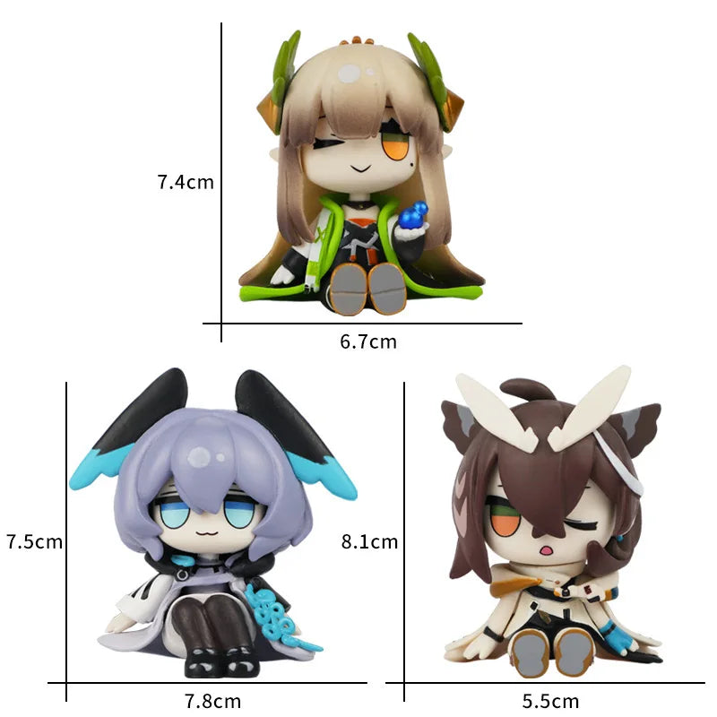 Sitting girl 7.5cm  Q Version Figure the Paradigmatic Model Toys Anime Game Periphery Kawaii Doll Gifts box packaging