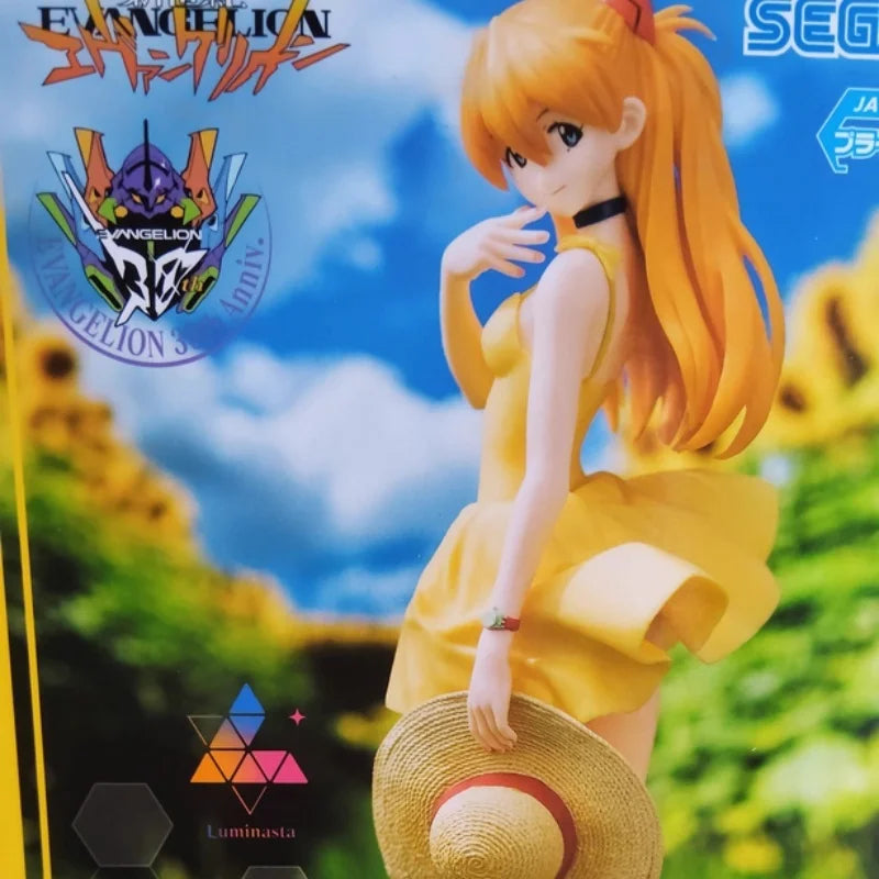 Bandai Namco Banpresto Luminasta Neon Genesis Summer Dress Ver.2 Asuka Langley Soryu Pvc 15cm Figure Anime Model Toy