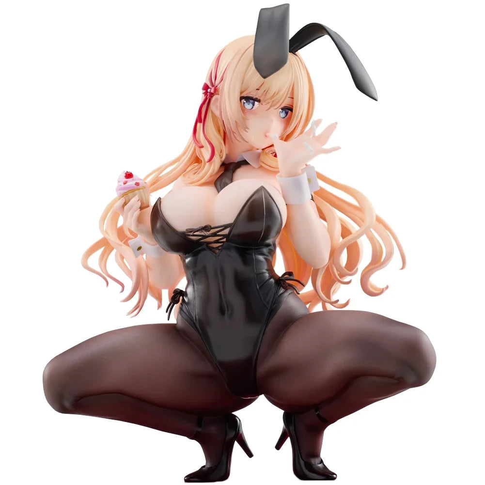 Original illustration figure Bunny Girl-chan squat action figures Baniga-chan figurine Doll PVC Model ornament Statue Gifts 18cm