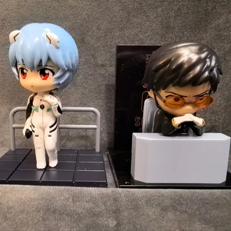 Anime EVA Ayanami Rei Asuka Q-version kawaii Action Figures PVC Model Statue Toys doll Re-ment Desk Decor Gift 1Pcs Random Style