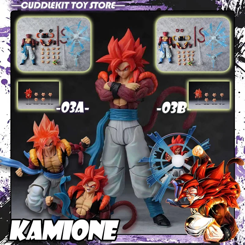 New Kamione Tonsenarttoys Dragon Ball Super Saiyan 4 Gogeta Action Figure Fusion Warriors SSJ4 1/12 Collection Model  Toy Gifts