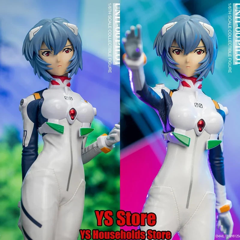 1/6 Collectible Ayanami Rei Anime Girl Action Figure EVA White Leather Bodysuit Decor 12" Full Set Decliate Female Soldier