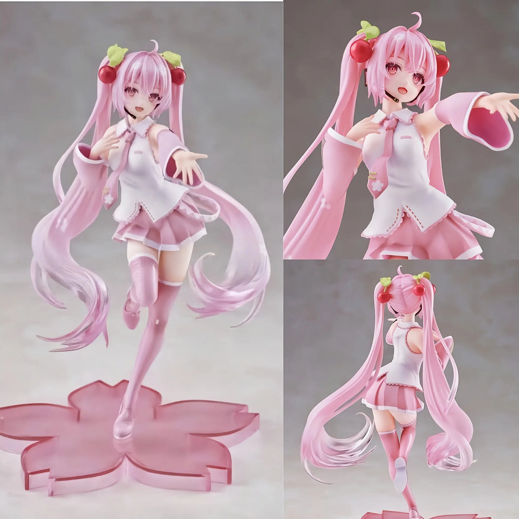 21CM 2024 Anime Virtual singer Hatsune Miku pink sakura Fairy Tale Wonderland Kawaii Figure PVC Model Toys Doll Gifts