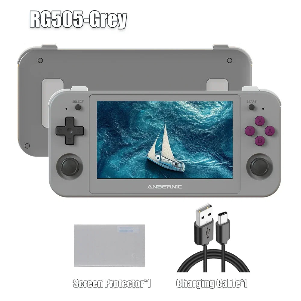 ANBERNIC RG505 New Handheld Game Console Android 12 System Unisoc Tiger T618 4.95-INCH OLED With Hall Joyctick OTA Update