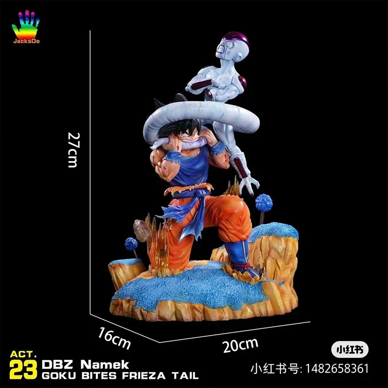 Bandai Dragon Ball Son Goku 10.62in PVC Animation Figure Showdown with Frieza Super Saiyan Statue Toy Gift