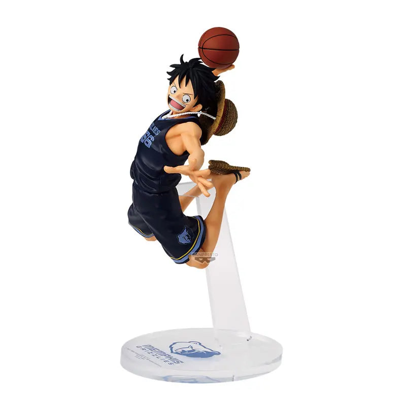 New Launch BANDAI One Piece × NBA MSP Luffy Action Figure -Los Angeles Lakers Bulls Warriors Collectible Model Toy Gift for Fans