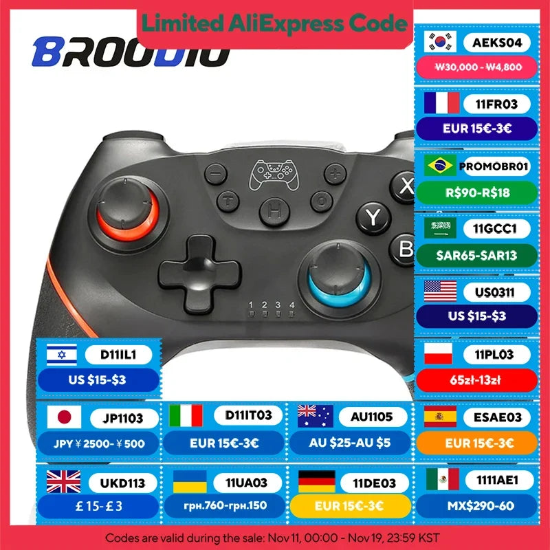 BROODIO Compatible Nintendo Switch Controller Wireless Bluetooth Gamepads For Nintendo Switch Pro OLED Console Control Joystick