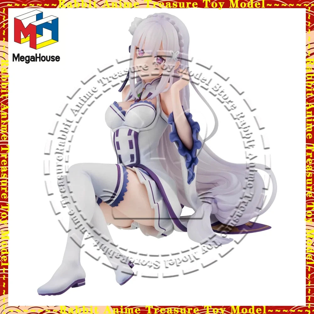 In Stock Original Genuine MegaHouse Palm-Sized Figure Re:ZERO Emilia Non PVC ABS Collectible