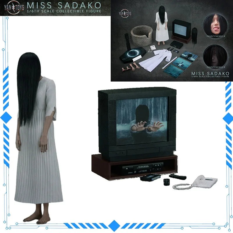 In Stock YANTOYS Original JR08 Long Haired Female Ghost Sadako, Movable Female Doll Toy Model, Exquisite Collectible Gift