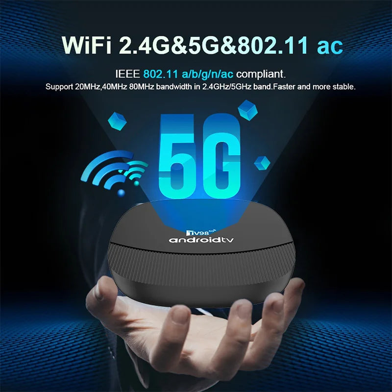 TV98 ATV Max Plus TV Box 8K 4K Android 14 Set Top Box 4G 5G 8GB 128GB Voice Remote WiFi Media Player Ultra Smart TV Box iptv