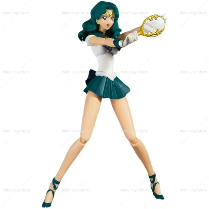 Bandai Sailor Moon Figure SHF Kaiou Michiru Neptune Animation Color Genuine Anime Figure Action Toy Figure Toys for Children
