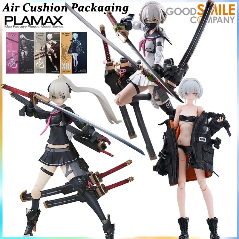 GSC Genuine PLAMAX Serie Schwer bewaffnete Schulmädchen I Frühe Mecha Girl Xi-III Samurai Ninja Actionfiguren Modell Spielzeug Geschenke