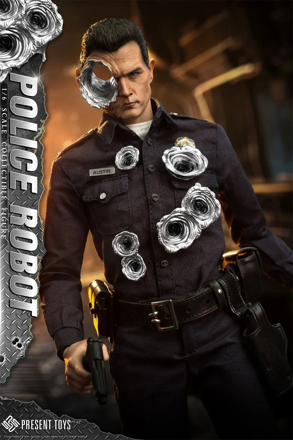 PRESENT TOYS PT-sp62 1/6 Scale Police Robot T1000 Male Soldier Full Set for 12inchs Action Figure Collectible Model Toys