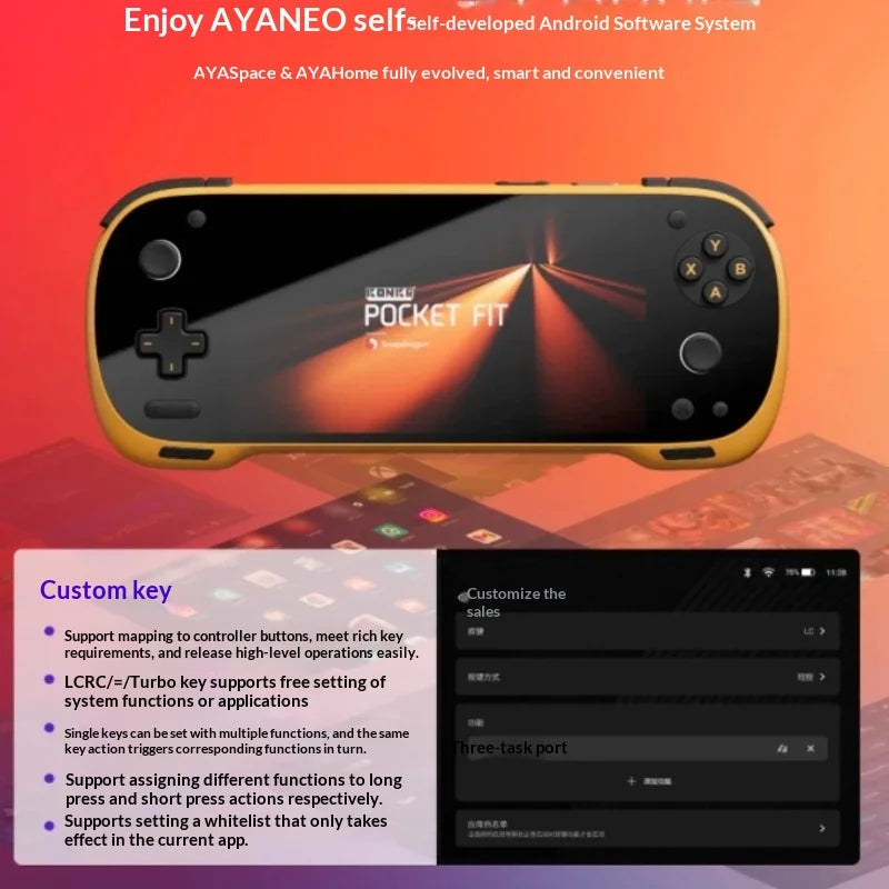 AYANEO KONKR Pocket FIT 8 Elite Android16 Handheld Gaming Consoles 6" 1920*1080 LCD Screen 8400 mAh Battery Hall Joysticks BT6.0
