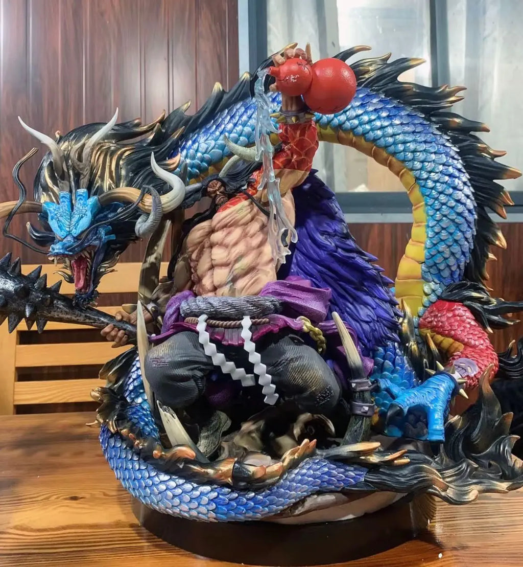 30cm New One Piece Anime Figure Kaidou Peripheral Model Scene Statue Desktop Decoration Ornaments Kids Birthday Gifts Toys