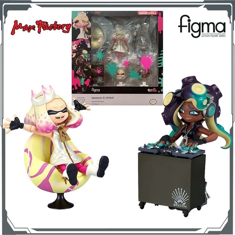 Max Factory Original Figma Splatoon 2 Off The Hook Anime Action Figures Toys for Boys Christmas Gift Collectible Model Ornaments
