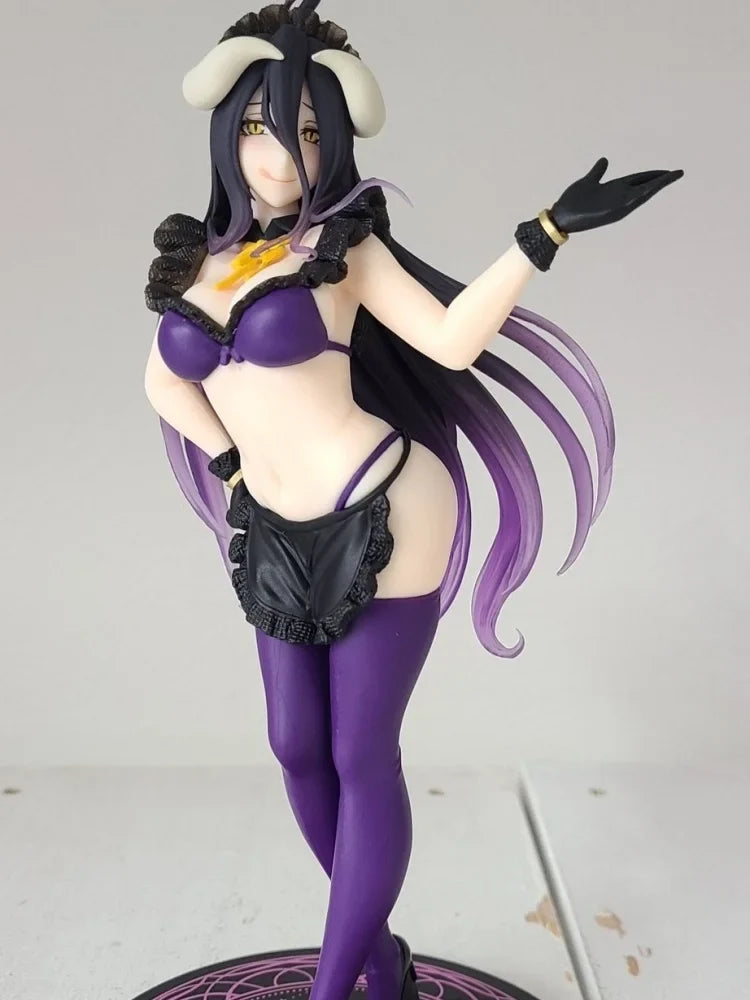 Original 18cm Overlord Purple, White And Black Maid Version Style Costume Anime Figure Model Modle Figuirne In Stock