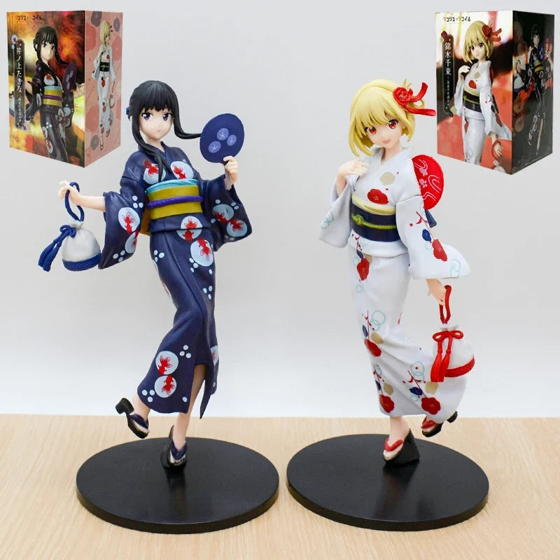 20cm Lycoris Recoil Nishikigi Chisato Anime Figure Inoue Takina Yukata de Odekake Action Figure Collectible Model Doll Toys Gift