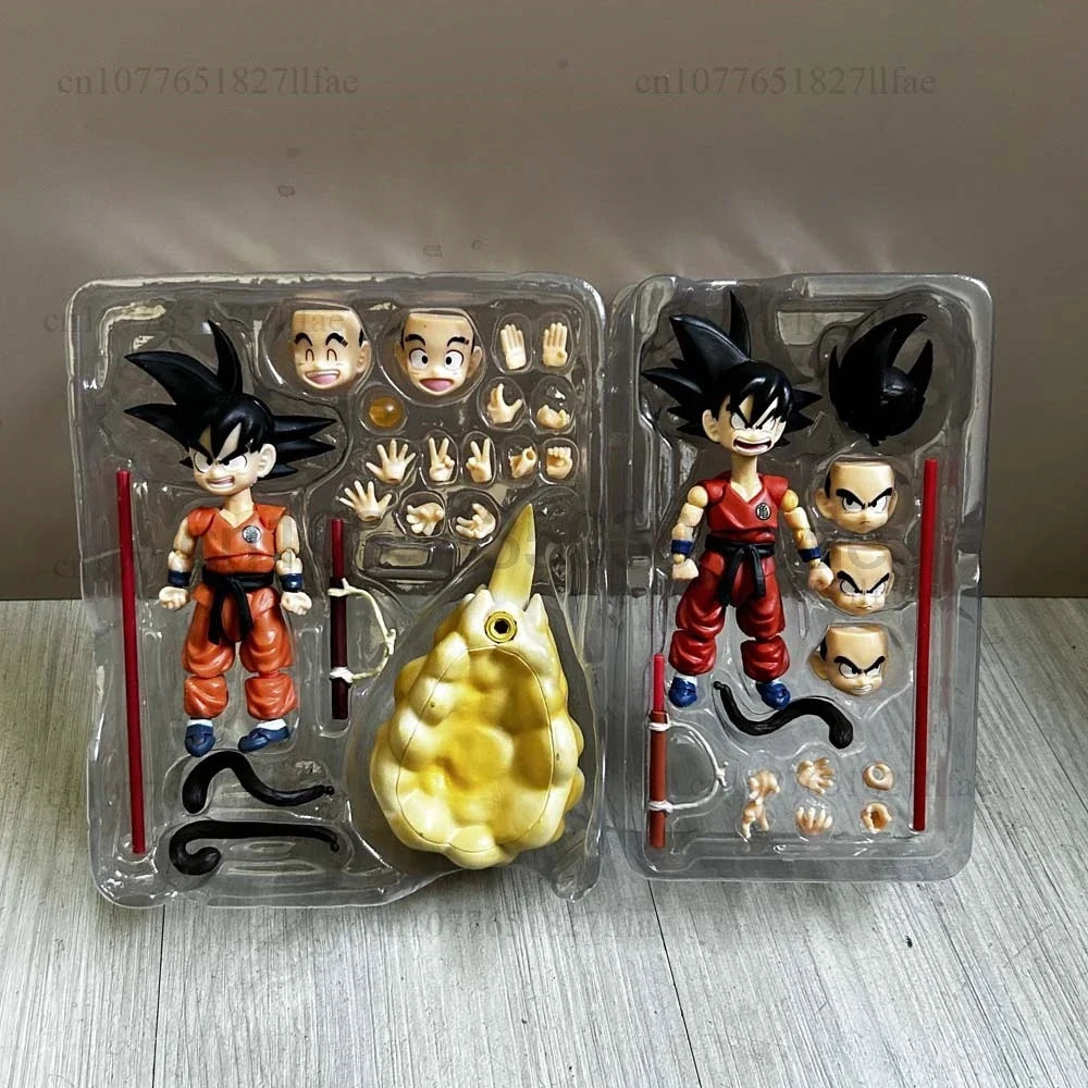 SHF Dragon Ball Z Son Goku Gk Somersault Cloud Son Goku Innocent Challenger Childhood Action Figure Model Toy Bookshelf Ornament