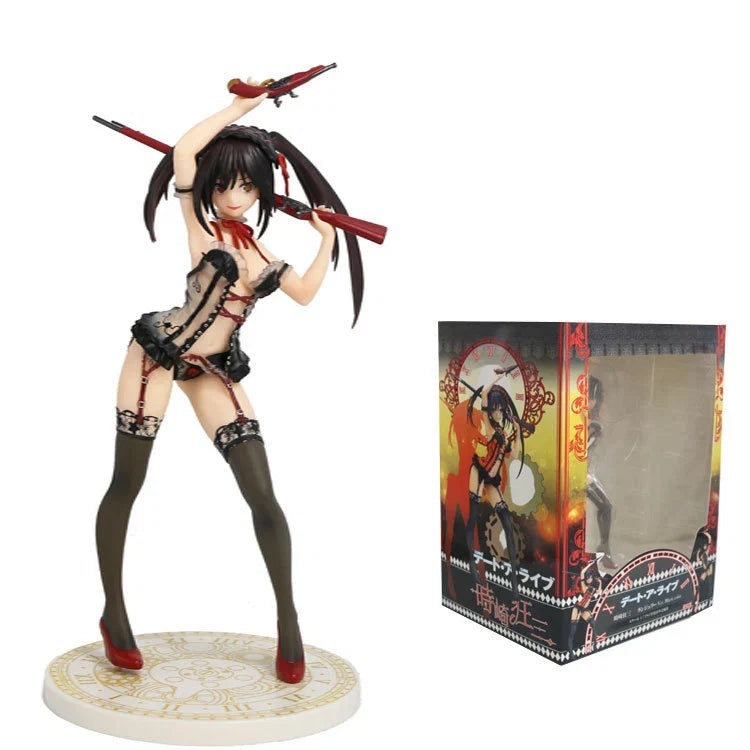 24cm KDcolle Date A Live Kurumi Tokisaki Anime Girl Figure Date A Bullet Yatogami Tohka Action Figure Adult Sexy Model Doll Toys