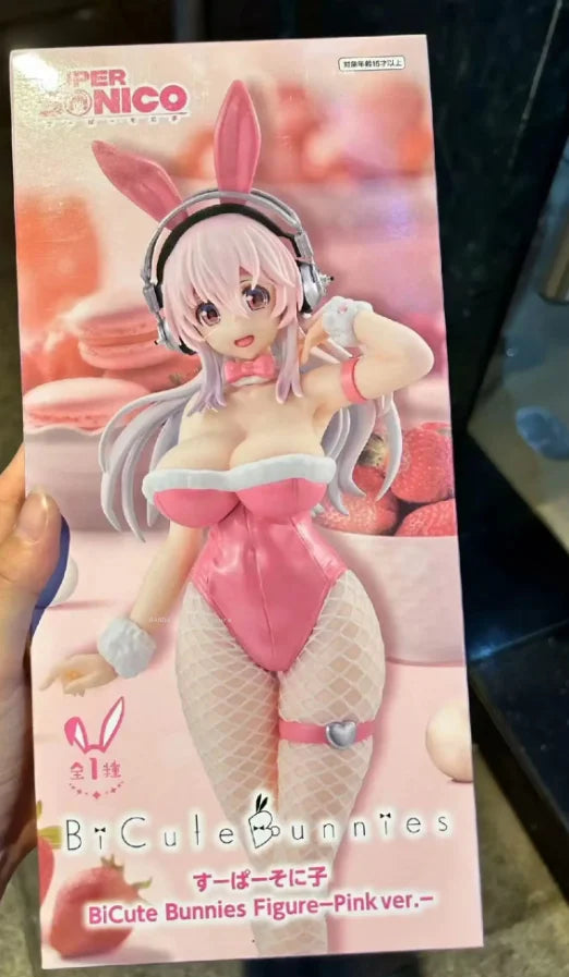 In Stock Original Genuine FuRyu 30cm Super Sonico Bicute Bunnies Figure PVC Anime Model Collectible Cute Model Toys for Gifts