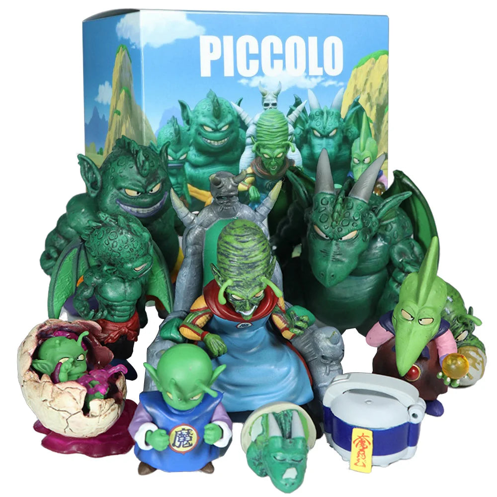 10Pcs Anime Dragon Ball Z Piccolo Family Figure PVC Action Figures Budokai Goku Duel Collection Model Doll Toys For Children