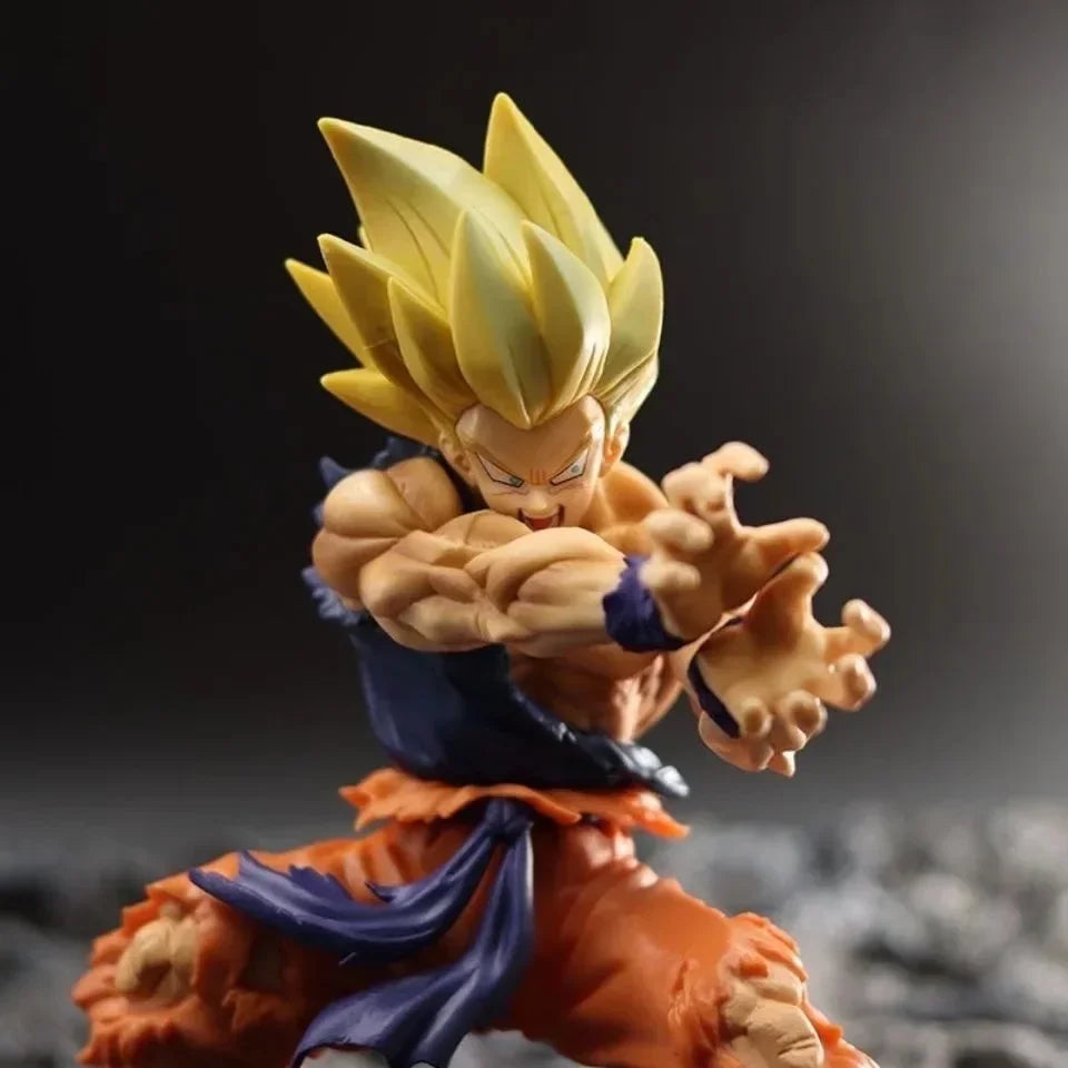 15.5cm/6.1-inch Dragon Ball Z anime character Sun Wukong battle damage shockwave PVC Action Figure Collection Decoration Toys
