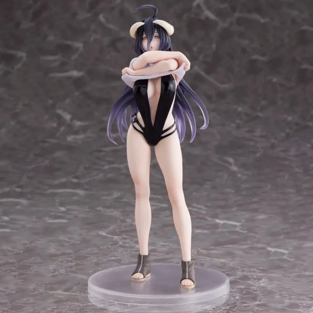 In Stock TAITO Original Genuine Anime Overlord IV Albedo Coreful Figure T-shirt Swimsuit Ver Renewal 18cm Collections Model Toys