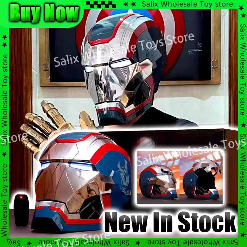 Iron Man 1:1 Mk5 Helm Patriot Avengers Cosplay Elektrisches Öffnen Schließen Chinesisch Englisch Stimme Fernbedienung Geschenke Kundenspezifisch