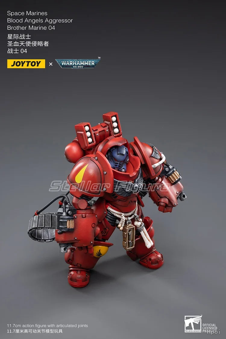 【SF】JOYTOY 1/18 Action Figure Space Marines Blood Angels Aggressor Brother Marine 04 Model Toys Gifts Collection Ornaments