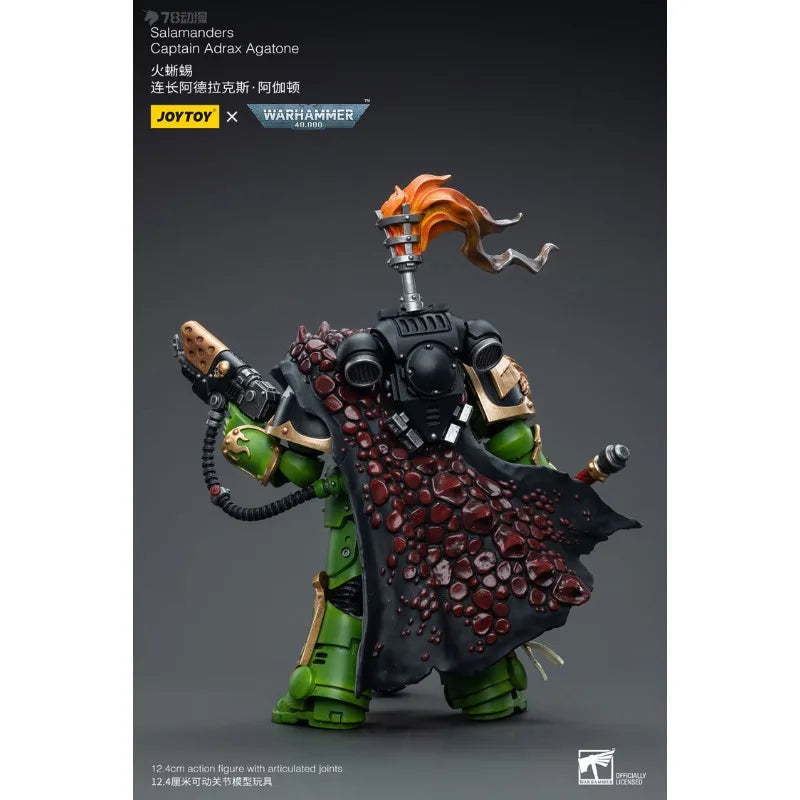 JOYTOY Genuine JOYTOY X Warhammer 40K Series Captain Adrax Agaton of The Astat Fire Lizard Company 1/18 Movable Model Boy's Gift