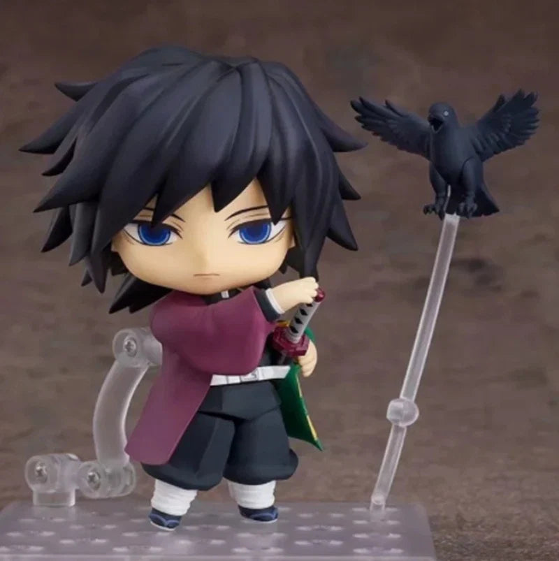 10CM Anime Figure Q VersionTomioka Giyuu Movable Demon Slayer Model Dolls Toy Gift Collect Boxed Ornaments PVC  Material