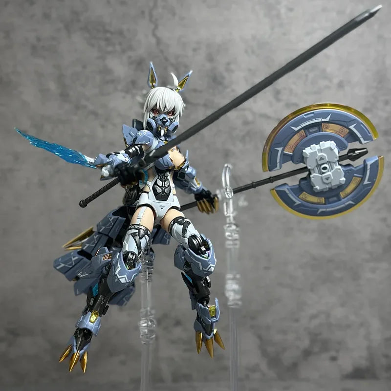Mad Wolf Carolina Rolphe Series Action Figure Wolf Shaped Desktop Decore Mecha Girl Assembly Model Collectible Garage Kit Toy