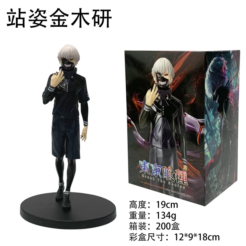 BANDAI 19CM Anime Tokyo Ghoul Kaneki Ken Figure 1/8 Awakened ver Scene Model Toy Doll Can Change Head Stand Aciton Figure PVC