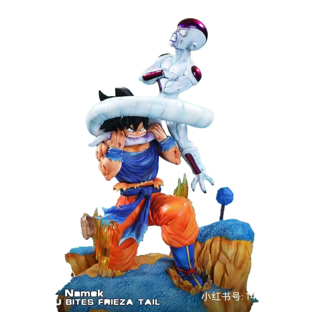 Bandai Dragon Ball Son Goku 10.62in PVC Animation Figure Showdown with Frieza Super Saiyan Statue Toy Gift