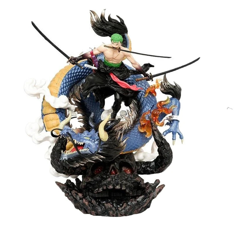 Anime Figure One Piece Roronoa Zoro VS Kaidou Battle GK Action Figures Statue Model Kids Toys Doll Gifts Desktop Ornaments