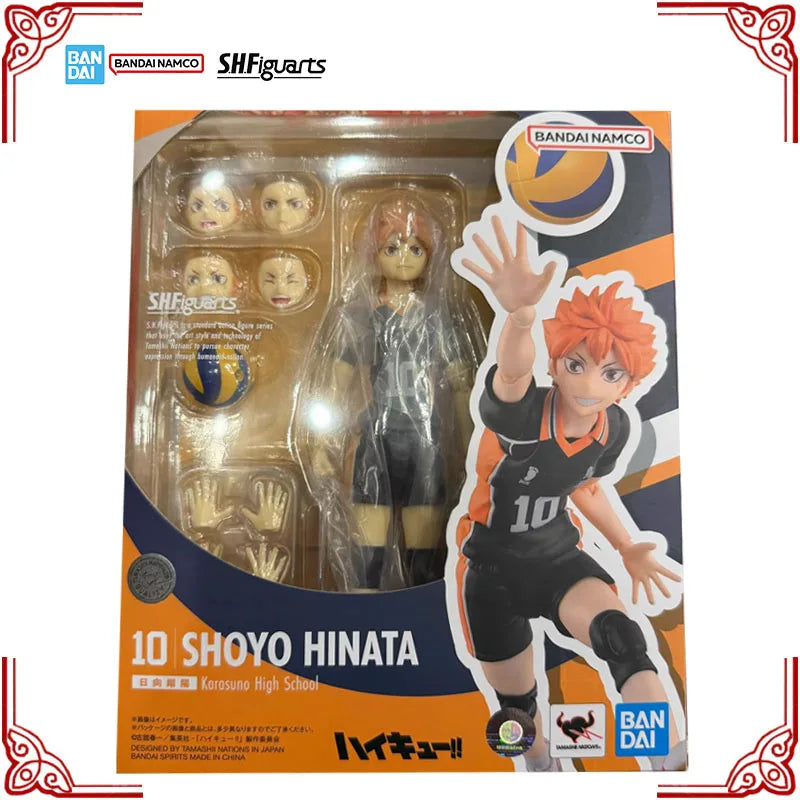 In Stock Genuine Bandai Haikyuu Model Kit SHF Shoyo Hinata Karasuno Anime Action Figure Collection Finished Model Boys Toys Gift
