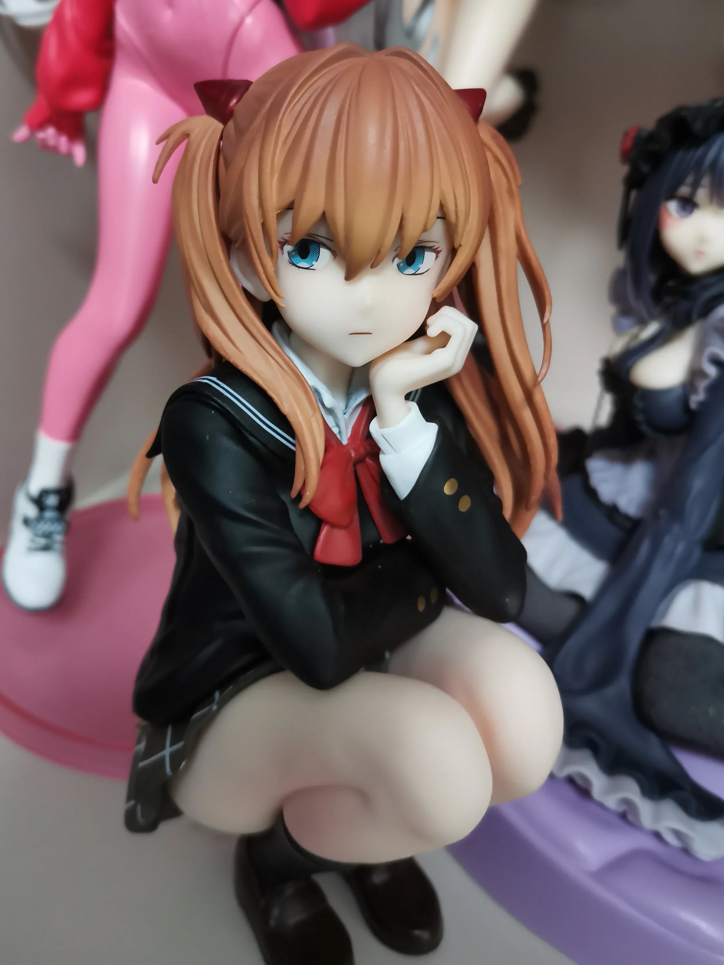 Asuka Langley Soryu Action Figure College Wind Beautiful Young Girl Computer Case Collection Model