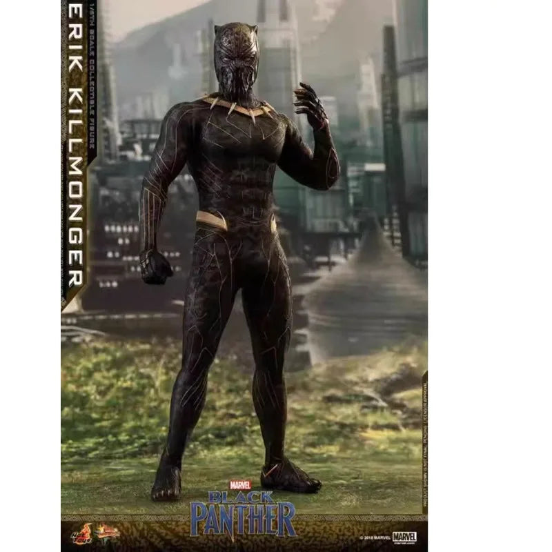 Original Hot Toys Marvel MMS471 Black Panther Killmonger Money Leopard Eri Anime Figure Model Collection Toys