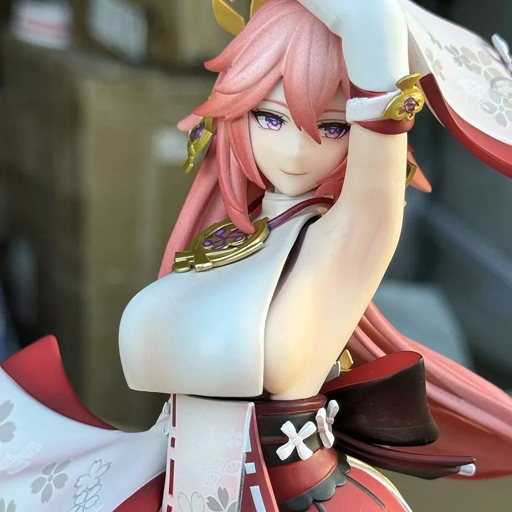 Hot Genshin Impact Figure Yae Miko Anime Figures Kawaii Girl Anime Peripheral Statue Collectible Customized Model Desk Gift