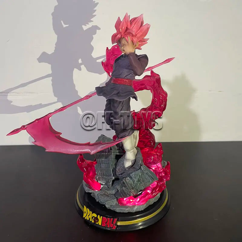 28CM Dragon Ball Z Zamasu Figure Black Goku PVC Action Figures GK Statue with Light Base Collection Model Toys for Children Gift