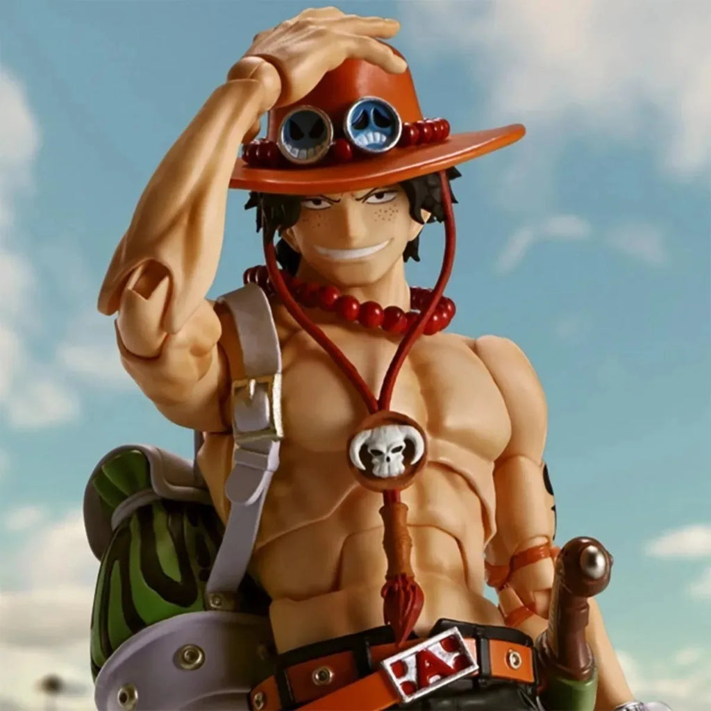 Original Bandai Genuine In Stock SHF Portgas.D.Ace Fire Fist  One Piece Anime Collection Action Figure Model Kits Toys Gifts